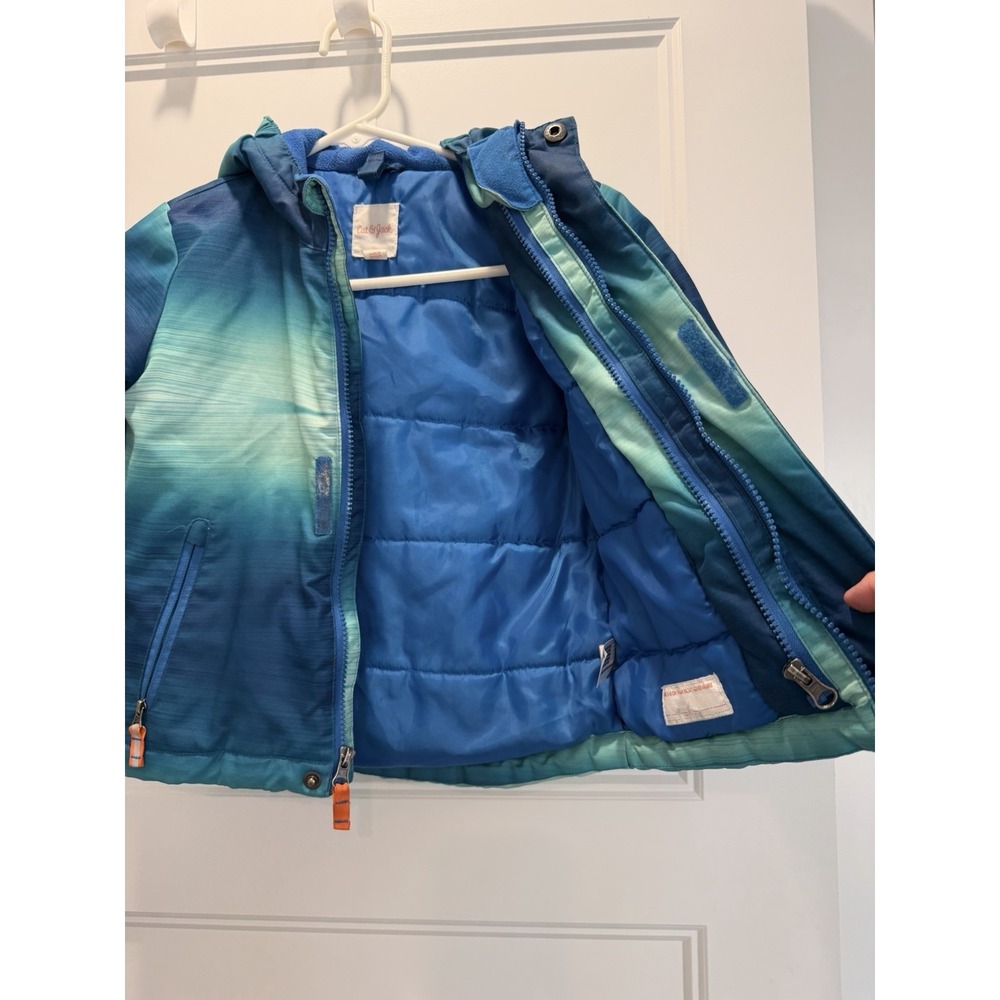 Cat & Jack Toddler Boys 4T Blue Ombre Puffer Jacket Hooded Winter Coat - Picture 2 of 4